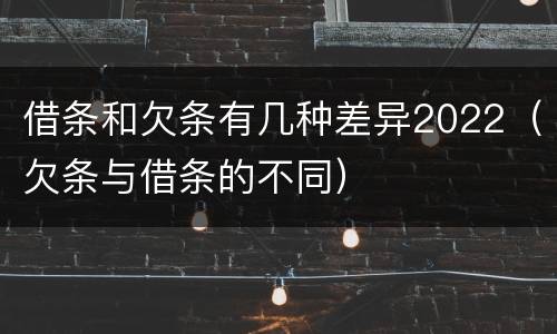 借条和欠条有几种差异2022（欠条与借条的不同）