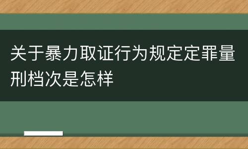 关于暴力取证行为规定定罪量刑档次是怎样