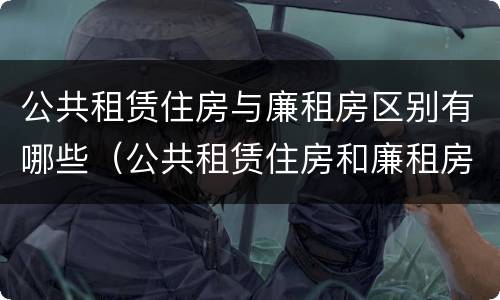 公共租赁住房与廉租房区别有哪些（公共租赁住房和廉租房的区别）