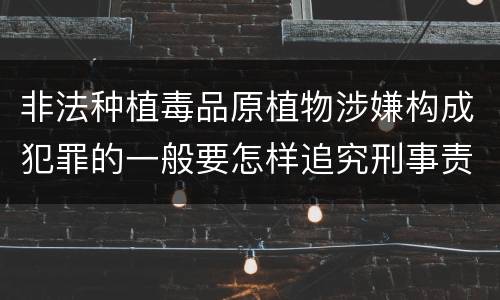 非法种植毒品原植物涉嫌构成犯罪的一般要怎样追究刑事责任