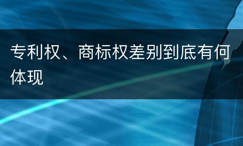 专利权、商标权差别到底有何体现