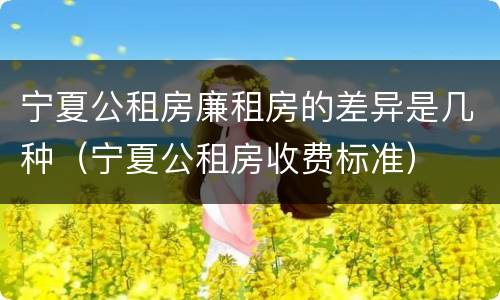宁夏公租房廉租房的差异是几种（宁夏公租房收费标准）