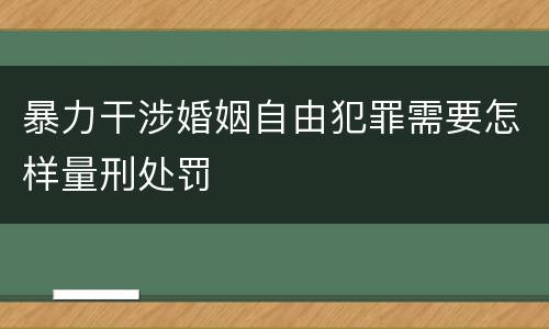 暴力干涉婚姻自由犯罪需要怎样量刑处罚