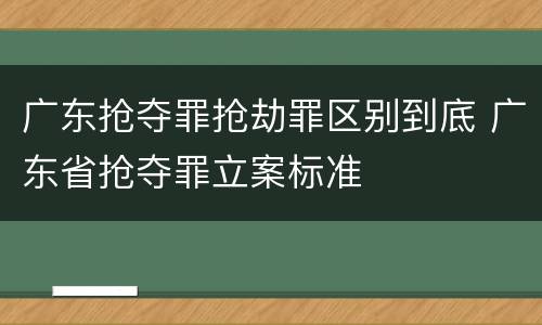 广东抢夺罪抢劫罪区别到底 广东省抢夺罪立案标准
