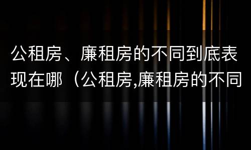 公租房、廉租房的不同到底表现在哪（公租房,廉租房的不同到底表现在哪些方面）