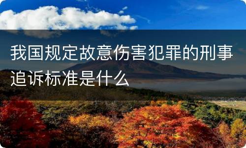 我国规定故意伤害犯罪的刑事追诉标准是什么