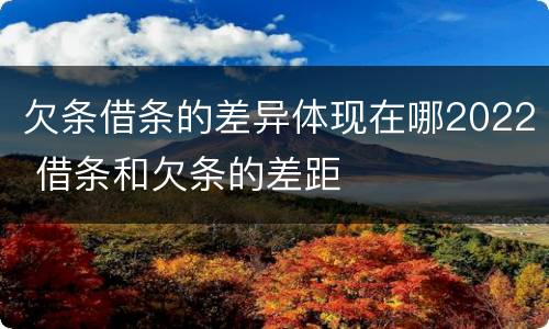 欠条借条的差异体现在哪2022 借条和欠条的差距