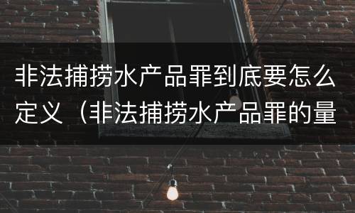 非法捕捞水产品罪到底要怎么定义（非法捕捞水产品罪的量刑标准）
