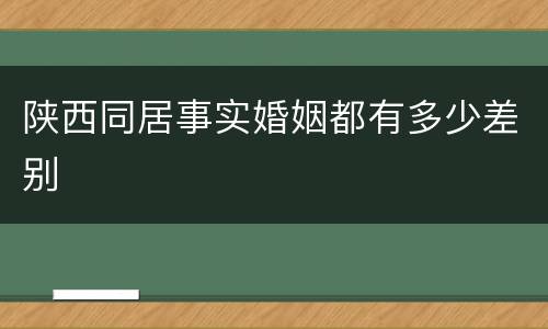 陕西同居事实婚姻都有多少差别