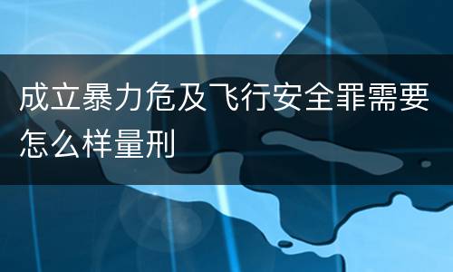成立暴力危及飞行安全罪需要怎么样量刑