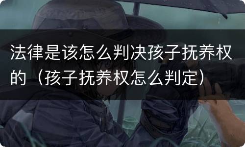 法律是该怎么判决孩子抚养权的（孩子抚养权怎么判定）
