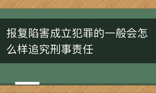 报复陷害成立犯罪的一般会怎么样追究刑事责任
