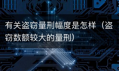 有关盗窃量刑幅度是怎样（盗窃数额较大的量刑）