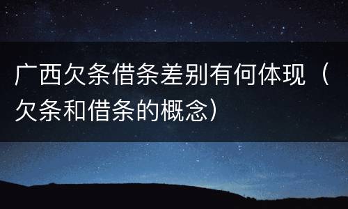广西欠条借条差别有何体现（欠条和借条的概念）