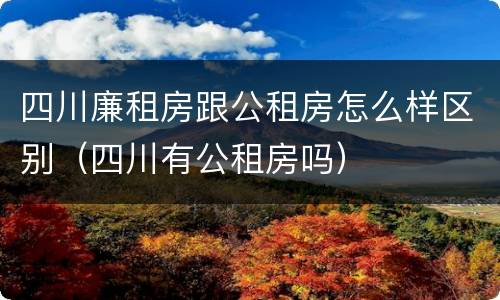 四川廉租房跟公租房怎么样区别（四川有公租房吗）