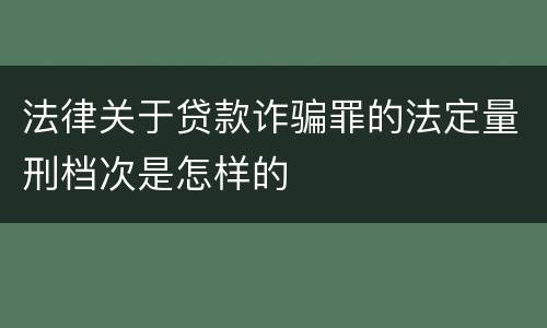 法律关于贷款诈骗罪的法定量刑档次是怎样的