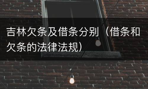 吉林欠条及借条分别（借条和欠条的法律法规）
