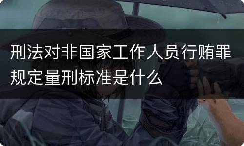 刑法对非国家工作人员行贿罪规定量刑标准是什么