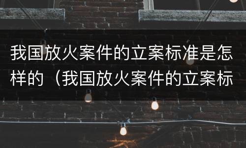 我国放火案件的立案标准是怎样的（我国放火案件的立案标准是怎样的呢）