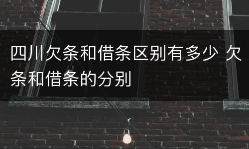 四川欠条和借条区别有多少 欠条和借条的分别