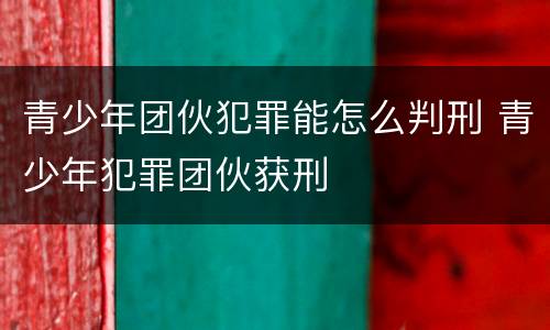 青少年团伙犯罪能怎么判刑 青少年犯罪团伙获刑