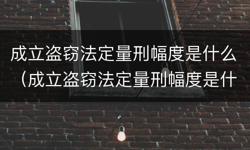 成立盗窃法定量刑幅度是什么（成立盗窃法定量刑幅度是什么情况）