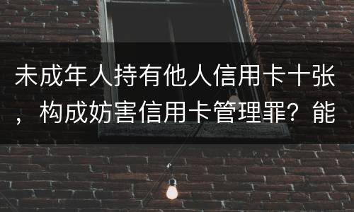未成年人持有他人信用卡十张，构成妨害信用卡管理罪？能取保吗