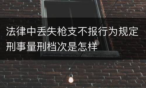 法律中丢失枪支不报行为规定刑事量刑档次是怎样