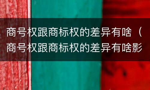 商号权跟商标权的差异有啥（商号权跟商标权的差异有啥影响）