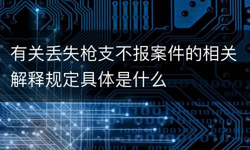 有关丢失枪支不报案件的相关解释规定具体是什么