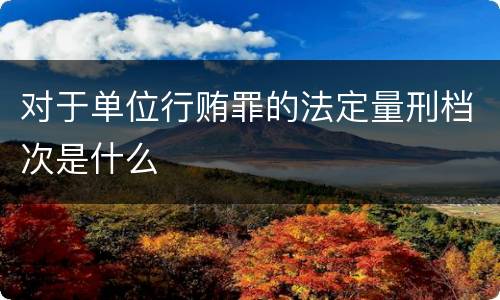对于单位行贿罪的法定量刑档次是什么