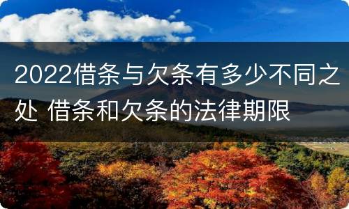 2022借条与欠条有多少不同之处 借条和欠条的法律期限