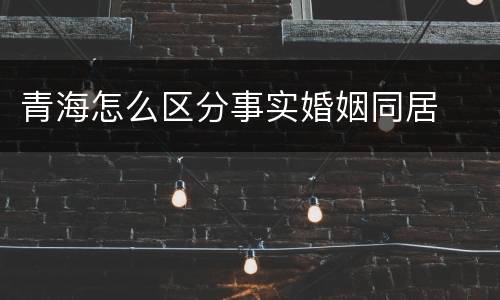 青海怎么区分事实婚姻同居