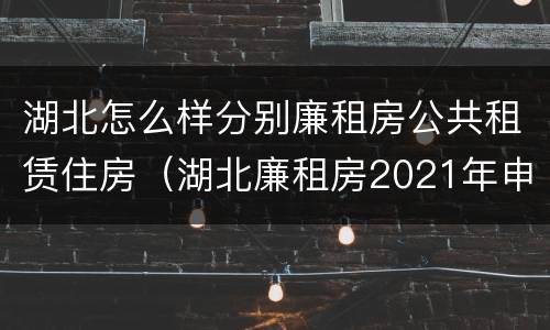 湖北怎么样分别廉租房公共租赁住房（湖北廉租房2021年申请条件）