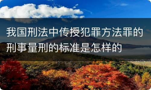 我国刑法中传授犯罪方法罪的刑事量刑的标准是怎样的