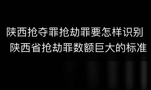 陕西抢夺罪抢劫罪要怎样识别 陕西省抢劫罪数额巨大的标准