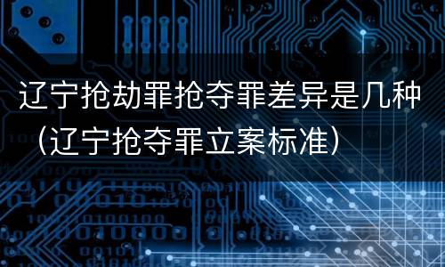 辽宁抢劫罪抢夺罪差异是几种（辽宁抢夺罪立案标准）
