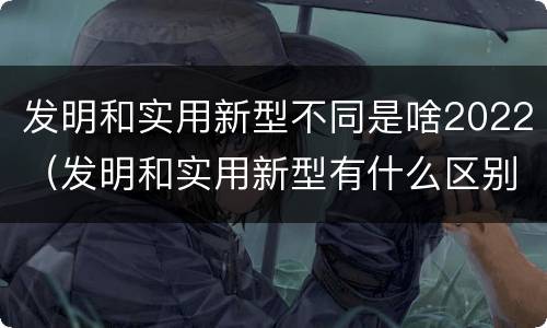 发明和实用新型不同是啥2022（发明和实用新型有什么区别）