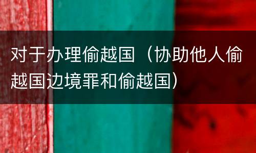 对于办理偷越国（协助他人偷越国边境罪和偷越国）