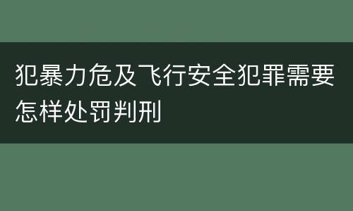 犯暴力危及飞行安全犯罪需要怎样处罚判刑