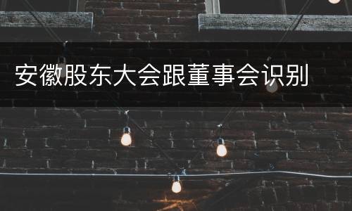 安徽股东大会跟董事会识别