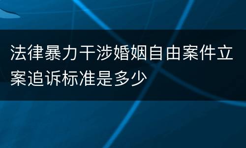 法律暴力干涉婚姻自由案件立案追诉标准是多少