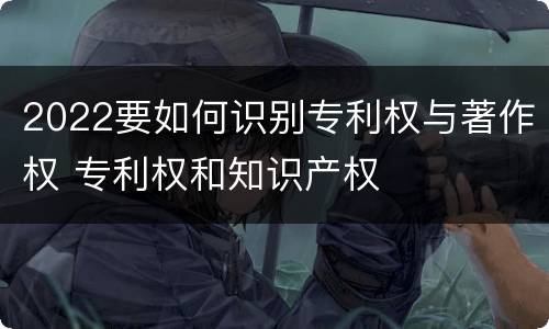 2022要如何识别专利权与著作权 专利权和知识产权
