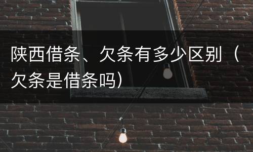 陕西借条、欠条有多少区别（欠条是借条吗）