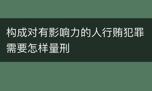 构成对有影响力的人行贿犯罪需要怎样量刑