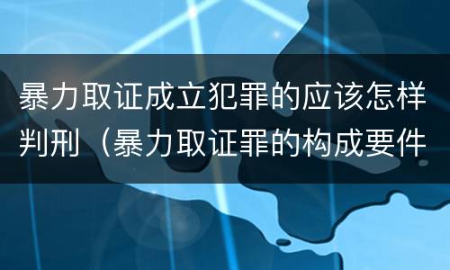 暴力取证成立犯罪的应该怎样判刑（暴力取证罪的构成要件）
