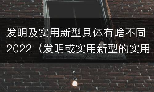 发明及实用新型具体有啥不同2022（发明或实用新型的实用性包括( ）