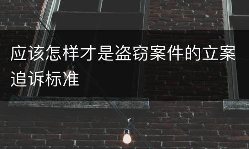应该怎样才是盗窃案件的立案追诉标准