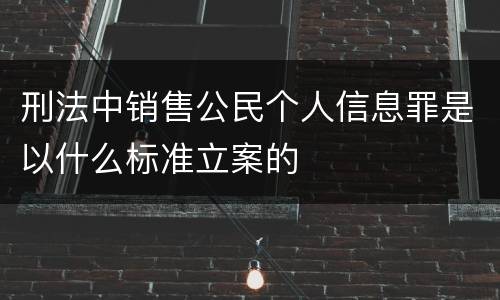 刑法中销售公民个人信息罪是以什么标准立案的