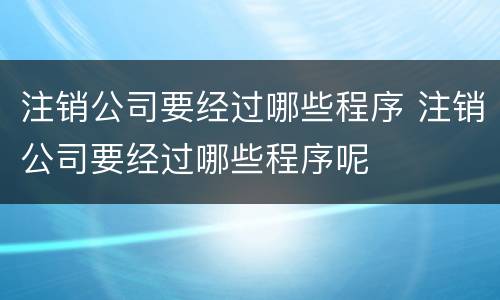 注销公司要经过哪些程序 注销公司要经过哪些程序呢